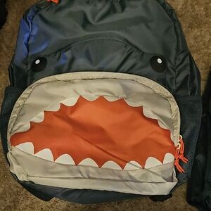 Shark Design Backpack for Kids - Gray and Orange